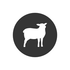 Lamb silhouette isolated on white background. Lamb or Sheep icon. Vector illustration