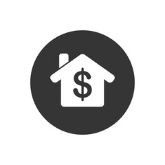 House buying or real estate investment flat vector white icon for apps and websites