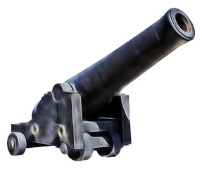 Old ship cannon on white background © AVD