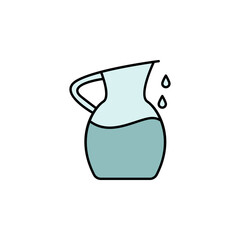 water inside pitcher outline icon. Signs and symbols can be used for web, logo, mobile app, UI, UX