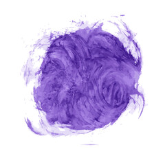 Abstract watercolor brush stroke in the form of a ball. Handmade.