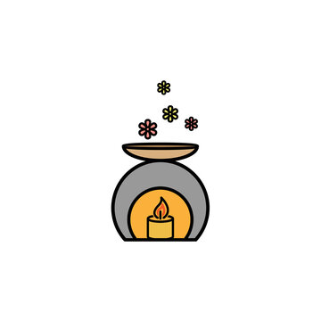 scented candle symbol outline icon. Signs and symbols can be used for web, logo, mobile app, UI, UX