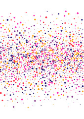 Multicolor View Circle Background. Confetti Summer Wallpaper. Red Round Flying. Dot Pink Fiesta Illustration. Decor Texture.
