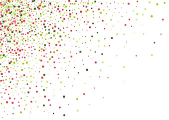 Square Red Festival Wallpaper. Technical Geometric Frame. Green Fiesta Dot Background. Rhombus Modern Mosaic.