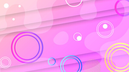 Abstract Colorful Gradient Background With Color Geometric Figures Different Shapes And White Line Vector Design Style