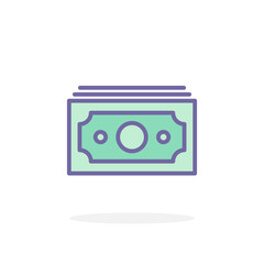 Money icon in filled outline style.