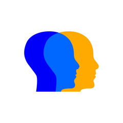 Psychology logo. Two male profile