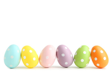 Colorful easter eggs isolated on white background