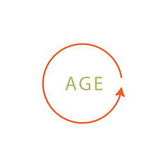 Circular line with word age outline icon. Signs and symbols can be used for web, logo, mobile app, UI, UX