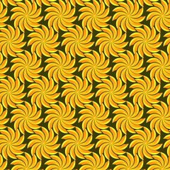 Seamless pattern yellow abstract flowers. Design for fabric and packaging 