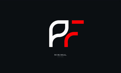 Alphabet letter icon logo PF