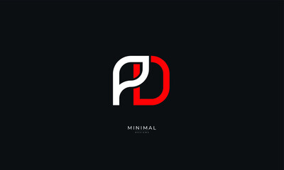 Alphabet letter icon logo PD