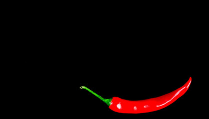 Photo of hot pepper on a black background