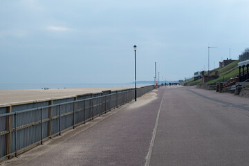 The promenade and beach at Gorleston-on-sea, Norfolk, UK