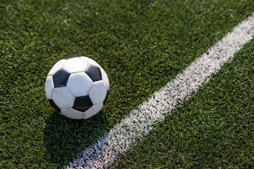 Fototapeta na wymiar soccer on grass and stadium. ball in the stadium.