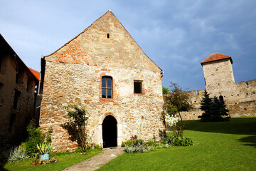 Fototapeta na wymiar Architectural detail of Calnic Medieval Fortress, Transylvania, Romania - UNESCO heritage landmark