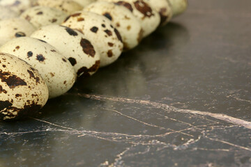 Eggs on the table with space for text, festive Easter