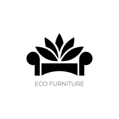 Eco Furniture Logo. Sofa logo. Vector logo for beauty salons, furniture, home.