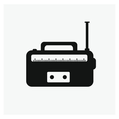 Radio vector icon.  Editable stroke. Linear style sign for use on web design and mobile apps, logo. Symbol illustration. Pixel vector graphics - Vector