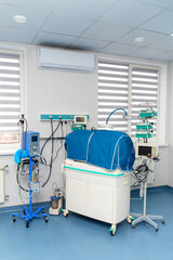 Modern medicine device treats patient health. New surgical equipment in clinic.