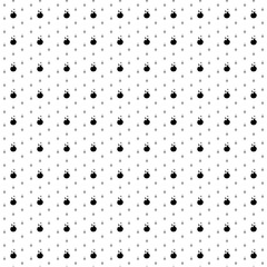 Square seamless background pattern from black fire symbols are different sizes and opacity. The pattern is evenly filled. Vector illustration on white background