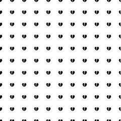 Square seamless background pattern from black broken heart symbols. The pattern is evenly filled. Vector illustration on white background