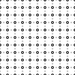 Square seamless background pattern from geometric shapes are different sizes and opacity. The pattern is evenly filled with black stop media symbols. Vector illustration on white background