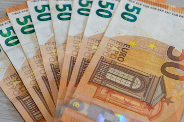 50 euro bills in a fan posted