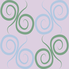 Seamless texture, pattern on a square background - colored curls. Abstraction.