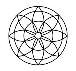 Vector mandala with geometric pattern.