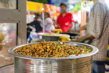 Chana or chola or matar , stored for preparing ghugni, Indian street food