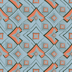 Seamless texture, pattern. Abstract geometric pattern on a square background - colored diamonds.