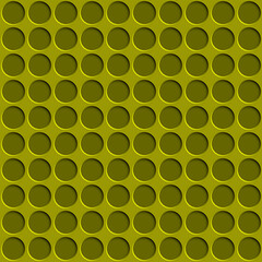 Abstract seamless pattern with circle holes in yellow colors