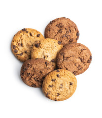 Tasty biscuits with chocolate. Sweet chocolate cookies