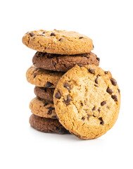 Tasty biscuits with chocolate. Sweet chocolate cookies