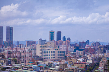 Fototapeta na wymiar Taipei city, top view of the capital of Taiwan