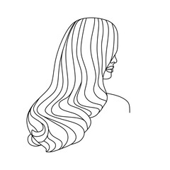 abstract face one line drawing. Beauty Woman Portrait minimalistic style