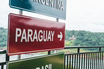 paraguay sign pointing right landmark