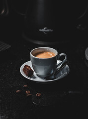 espresso cup dark background
