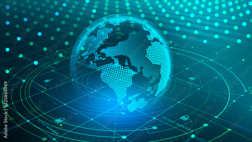Aufkleber data analytics, corporate logistics, business strategy. internet technologies and innovations of vir