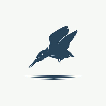 recommend clip art: Kingfisher dive in the water