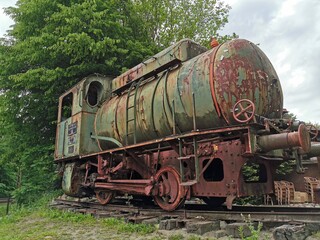Fototapeta na wymiar Rusted old steam train