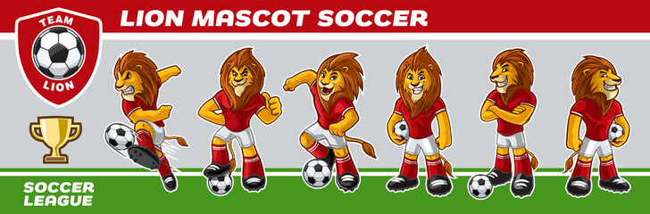 Naklejka premium set of mascot lions