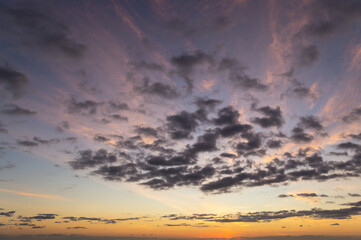 Fototapeta na wymiar cloudy sky at sunset and gray cloud texture
