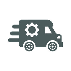 Service, transportation, emergency car icon. Gray vector graphics.