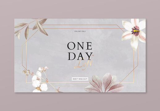 Floral Frame Advertisement Banner Design
