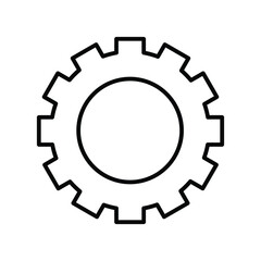Gear, control center, cogwheel outline icon. Line art design.