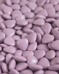purple candy heart pattern, background. Monochrome.