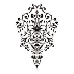 Damask central element isolated. Vector damask illustration.