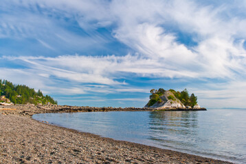 Fototapeta premium View over Horseshoe Bay Whyte Cliff park in West Vancouver, Canada.